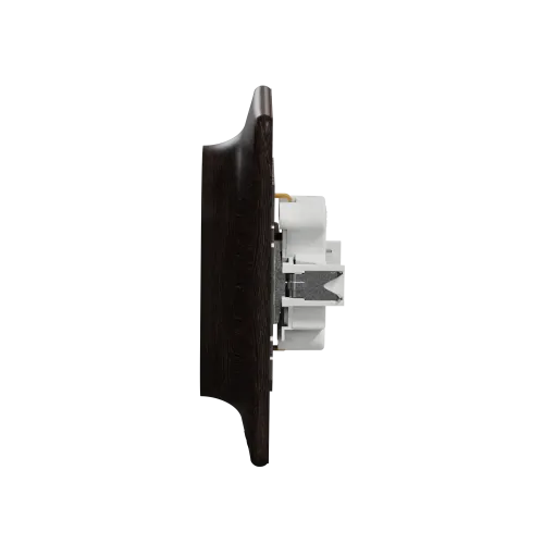 Розетка электрическая двойная, венге, Sedna Design SDD381221