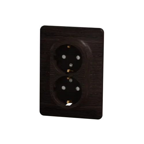 Розетка электрическая двойная, венге, Sedna Design SDD381221
