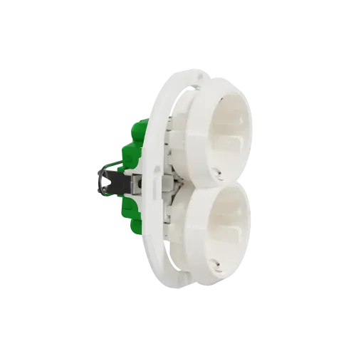 Розетка с заземлением двойная, белый, Renova WDE011122 Schneider