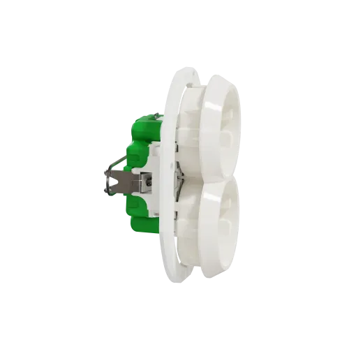 Розетка с заземлением двойная, белый, Renova WDE011122 Schneider