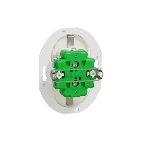 Розетка с заземлением двойная, белый, Renova WDE011122 Schneider