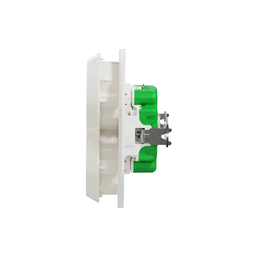 Розетка с заземлением двойная, белый, Renova WDE011122 Schneider