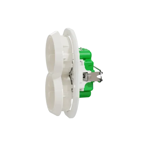 Розетка с заземлением двойная, белый, Renova WDE011122 Schneider