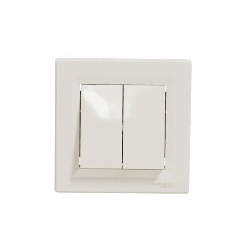 Прохідний вимикач двоклавішний, кремовий, EPH0600123 Schneider Asfora