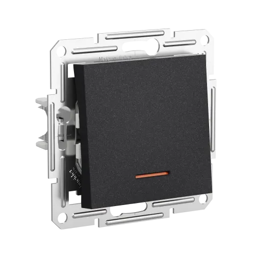 Проходной выключатель с подсветкой, антрацит, EPH1500171 Asfora Schneider