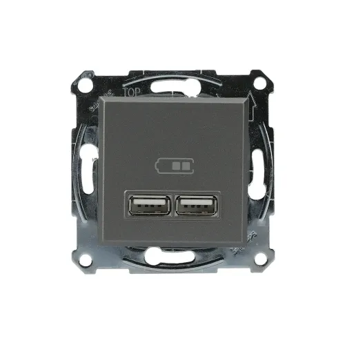 USB розетка, сталь, EPH2700262 Schneider Electric Asfora