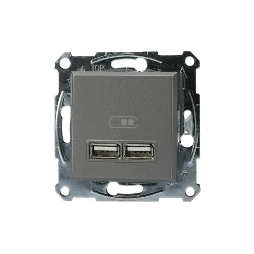 USB розетка, сталь, EPH2700262 Schneider Electric Asfora