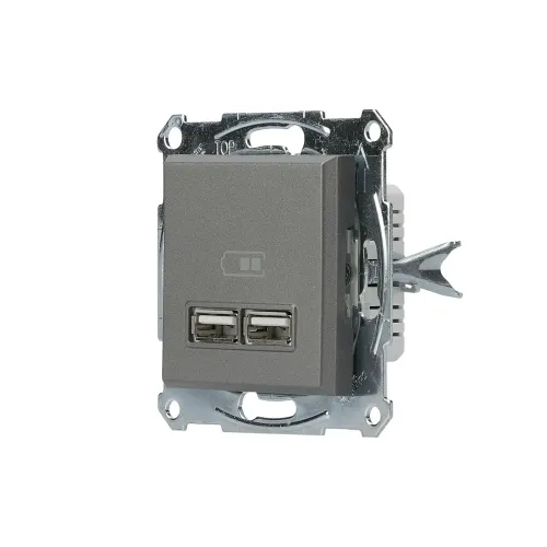USB розетка, сталь, EPH2700262 Schneider Electric Asfora