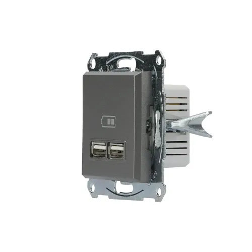 USB розетка, сталь, EPH2700262 Schneider Electric Asfora