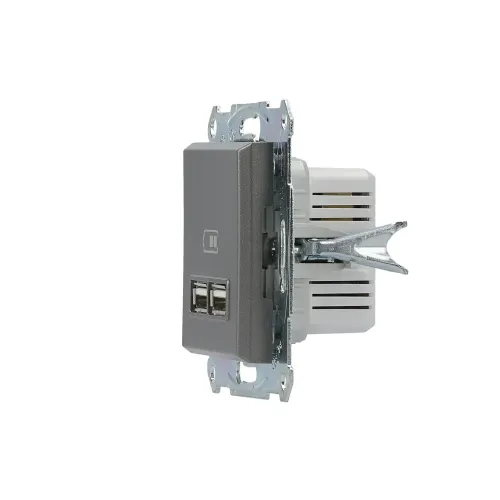 USB розетка, сталь, EPH2700262 Schneider Electric Asfora