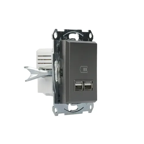 USB розетка, сталь, EPH2700262 Schneider Electric Asfora