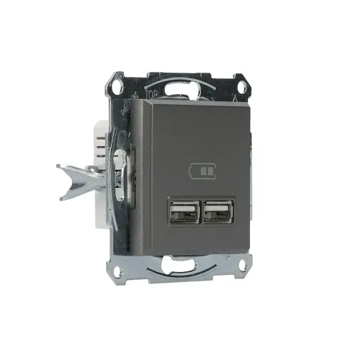 USB розетка, сталь, EPH2700262 Schneider Electric Asfora