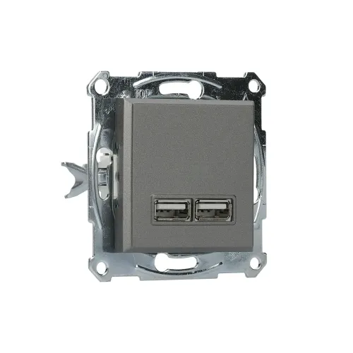 USB розетка, сталь, EPH2700262 Schneider Electric Asfora