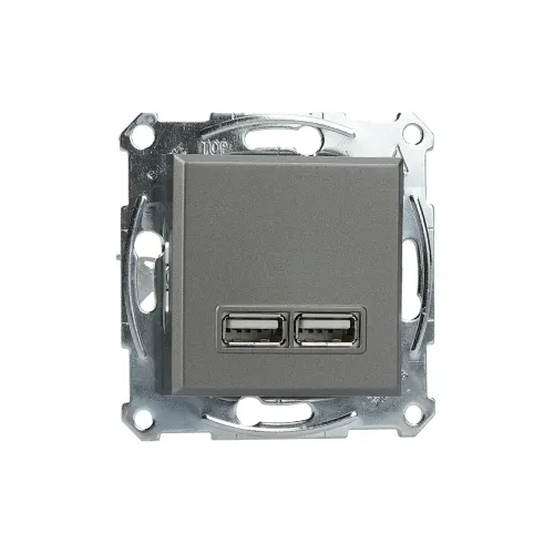 USB розетка, сталь, EPH2700262 Schneider Electric Asfora