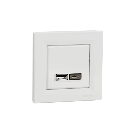USB розетка тип А+С, білий, EPH2700321 Schneider Electric Asfora
