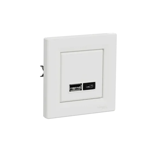 USB розетка тип А+С, білий, EPH2700321 Schneider Electric Asfora