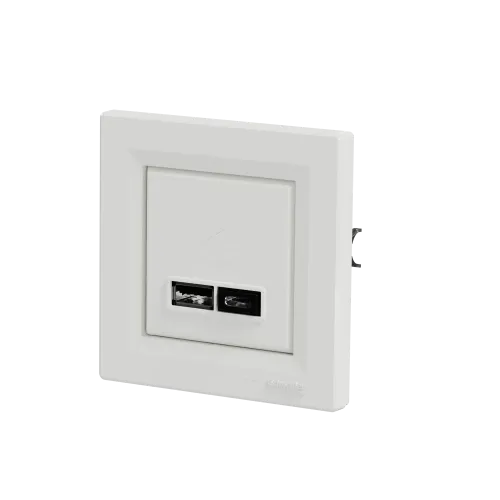 USB розетка тип А+С, білий, EPH2700321 Schneider Electric Asfora