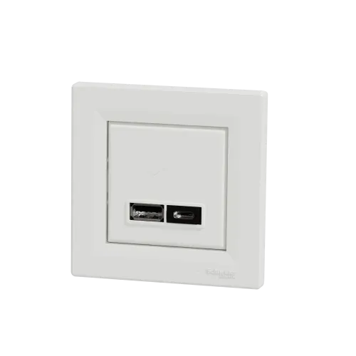 USB розетка тип А+С, білий, EPH2700321 Schneider Electric Asfora