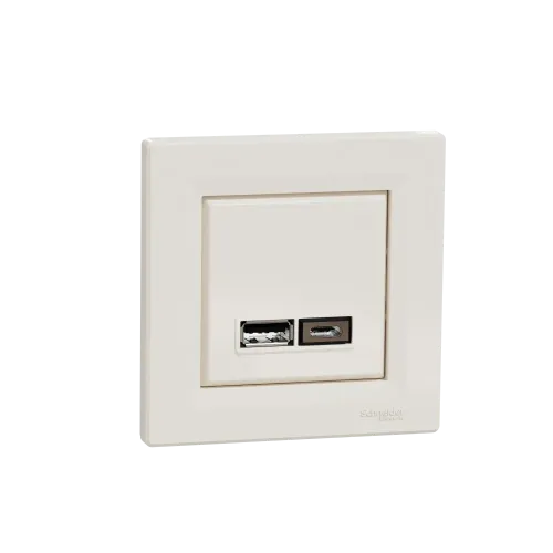 USB розетка тип А+С, кремовый, EPH2700323 Schneider Electric Asfora