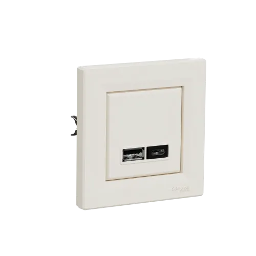 USB розетка тип А+С, кремовый, EPH2700323 Schneider Electric Asfora