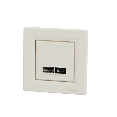 USB розетка тип А+С, кремовый, EPH2700323 Schneider Electric Asfora
