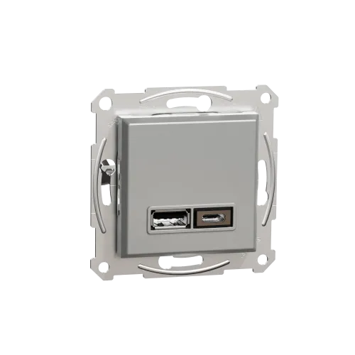 USB розетка тип А+С, алюминий, EPH2700361 Schneider Electric Asfora