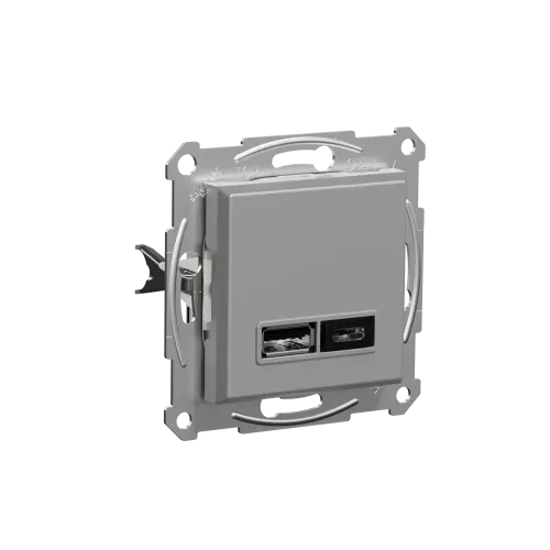 USB розетка тип А+С, алюминий, EPH2700361 Schneider Electric Asfora
