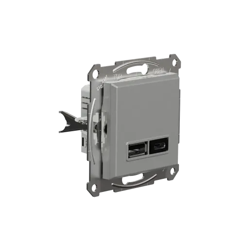 USB розетка тип А+С, алюминий, EPH2700361 Schneider Electric Asfora