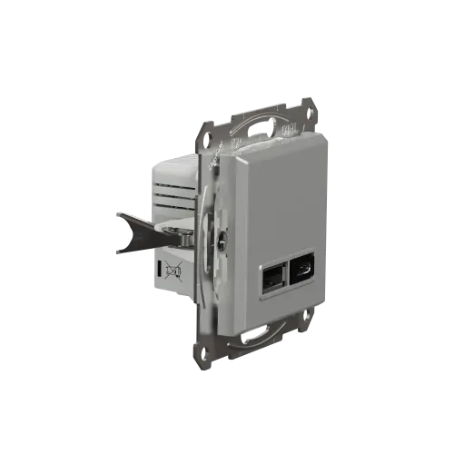 USB розетка тип А+С, алюминий, EPH2700361 Schneider Electric Asfora