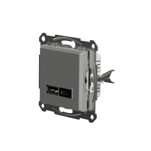 USB розетка тип А+С, алюминий, EPH2700361 Schneider Electric Asfora