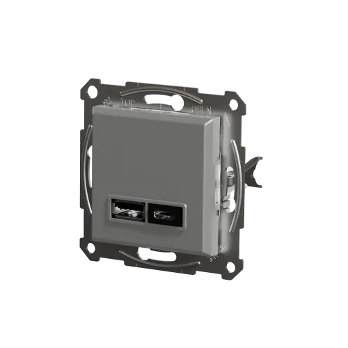 USB розетка тип А+С, алюминий, EPH2700361 Schneider Electric Asfora