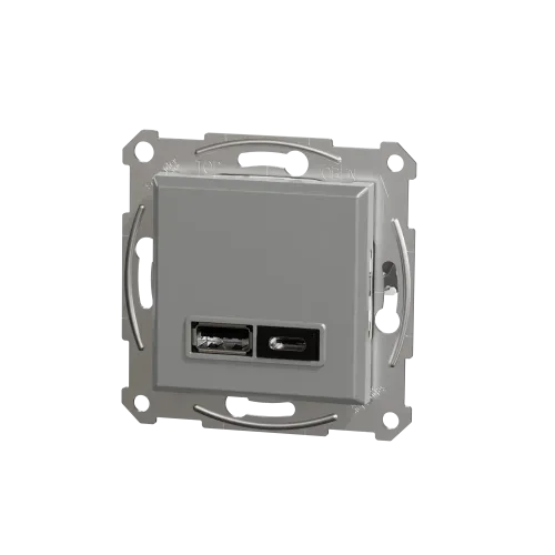 USB розетка тип А+С, алюминий, EPH2700361 Schneider Electric Asfora