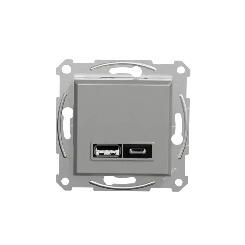 USB розетка тип А+С, алюминий, EPH2700361 Schneider Electric Asfora