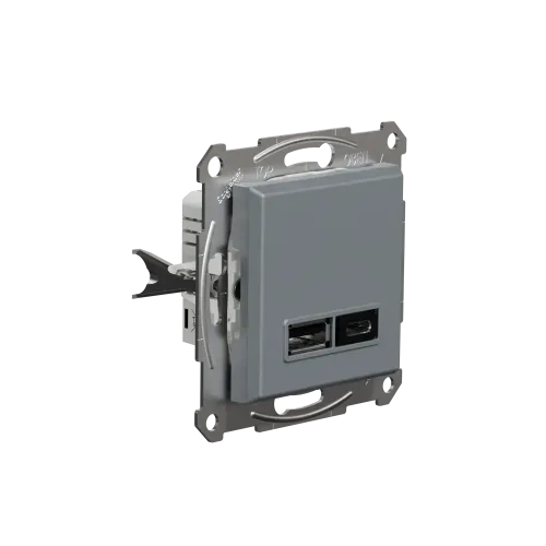 USB розетка тип А+С, сталь, EPH2700362 Schneider Electric Asfora