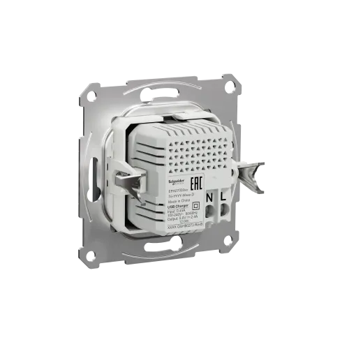 USB розетка тип А+С, сталь, EPH2700362 Schneider Electric Asfora