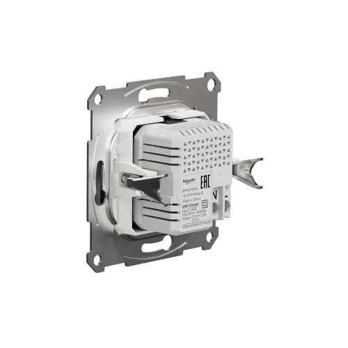 USB розетка тип А+С, сталь, EPH2700362 Schneider Electric Asfora