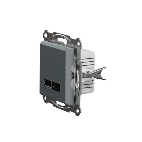 USB розетка тип А+С, сталь, EPH2700362 Schneider Electric Asfora