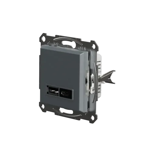 USB розетка тип А+С, сталь, EPH2700362 Schneider Electric Asfora