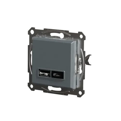 USB розетка тип А+С, сталь, EPH2700362 Schneider Electric Asfora