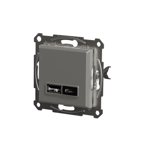 USB розетка тип А+С, бронза, EPH2700369 Schneider Electric Asfora
