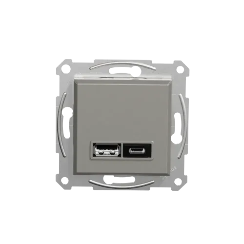 USB розетка тип А+С, бронза, EPH2700369 Schneider Electric Asfora