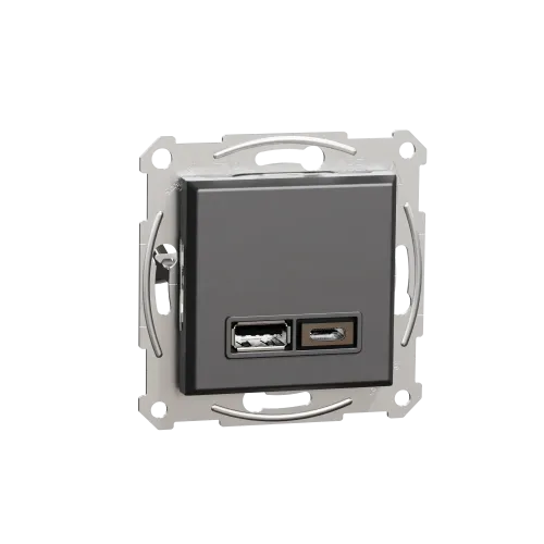 USB розетка тип А+С, антрацит, EPH2700371 Schneider Electric Asfora