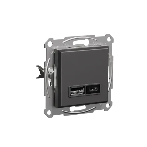 USB розетка тип А+С, антрацит, EPH2700371 Schneider Electric Asfora
