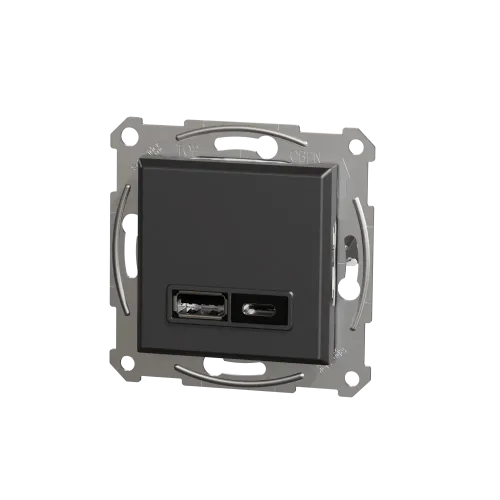 USB розетка тип А+С, антрацит, EPH2700371 Schneider Electric Asfora