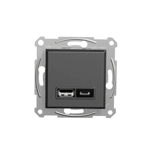 USB розетка тип А+С, антрацит, EPH2700371 Schneider Electric Asfora