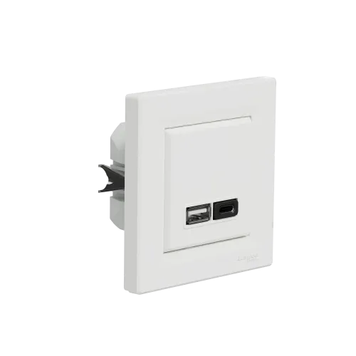 USB розетка тип А+С 3А 45Вт, белый, EPH2700421 Schneider Electric Asfora