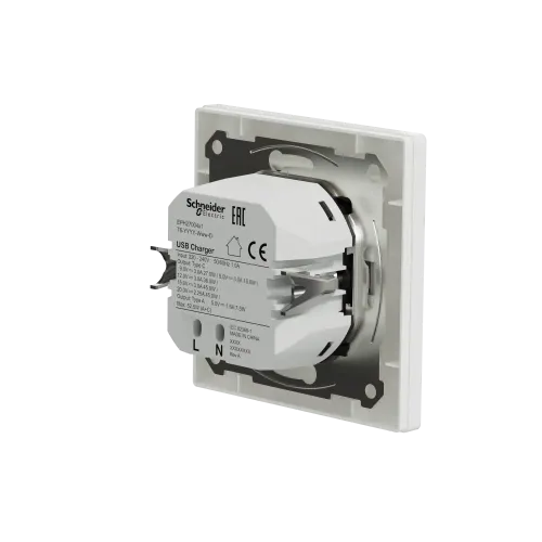 USB розетка тип А+С 3А 45Вт, белый, EPH2700421 Schneider Electric Asfora