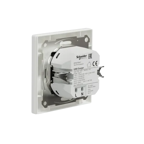 USB розетка тип А+С 3А 45Вт, белый, EPH2700421 Schneider Electric Asfora