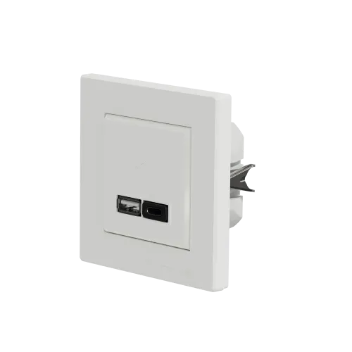 USB розетка тип А+С 3А 45Вт, белый, EPH2700421 Schneider Electric Asfora