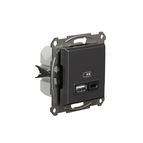 USB розетка тип А+С 3А 45Вт, антрацит, EPH2700471 Schneider Electric Asfora